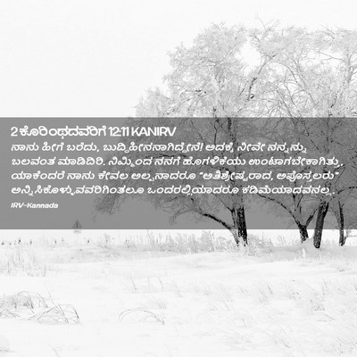 Picture 02 - 2 ಕೊರಿಂಥದವರಿಗೆ 12:11 KANIRV - ನಾನು ಹೀಗೆ ಬರೆದು, - Bible Verse Picture