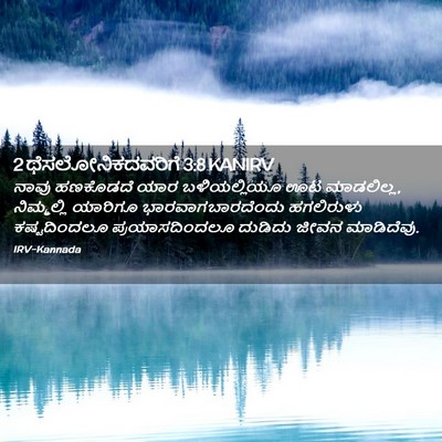 Picture 02 - 2 ಥೆಸಲೋನಿಕದವರಿಗೆ 3:8 KANIRV - ನಾವು ಹಣಕೊಡದೆ ಯಾರ - Bible Verse Picture