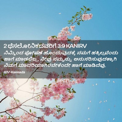 Picture 02 - 2 ಥೆಸಲೋನಿಕದವರಿಗೆ 3:9 KANIRV - ನಿಮ್ಮಿಂದ ಪೋಷಣೆ - Bible Verse Picture