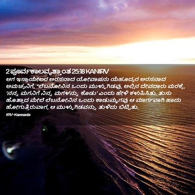 Picture 02 - 2 ಪೂರ್ವಕಾಲವೃತ್ತಾಂತ 25:18 KANIRV - ಆಗ ಇಸ್ರಾಯೇಲರ - Bible Verse Picture