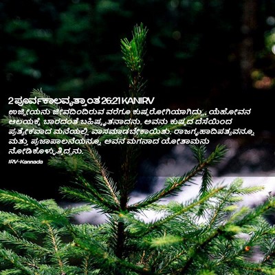 Picture 02 - 2 ಪೂರ್ವಕಾಲವೃತ್ತಾಂತ 26:21 KANIRV - ಉಜ್ಜೀಯನು - Bible Verse Picture