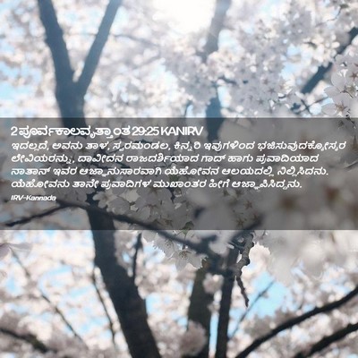 Picture 02 - 2 ಪೂರ್ವಕಾಲವೃತ್ತಾಂತ 29:25 KANIRV - ಇದಲ್ಲದೆ, ಅವನು ತಾಳ, - Bible Verse Picture
