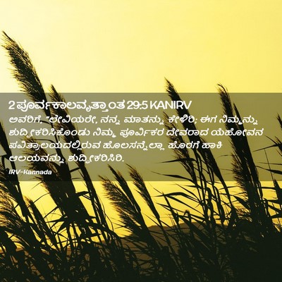 Picture 02 - 2 ಪೂರ್ವಕಾಲವೃತ್ತಾಂತ 29:5 KANIRV - ಅವರಿಗೆ, “ಲೇವಿಯರೇ, - Bible Verse Picture