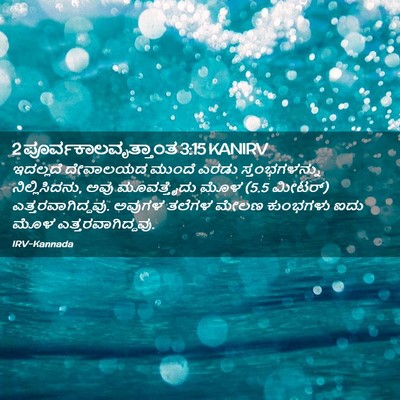 Picture 02 - 2 ಪೂರ್ವಕಾಲವೃತ್ತಾಂತ 3:15 KANIRV - ಇದಲ್ಲದೆ ದೇವಾಲಯದ - Bible Verse Picture