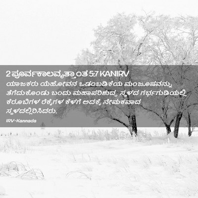 Picture 02 - 2 ಪೂರ್ವಕಾಲವೃತ್ತಾಂತ 5:7 KANIRV - ಯಾಜಕರು ಯೆಹೋವನ - Bible Verse Picture