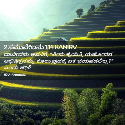 Picture 02 - 2 ಸಮುವೇಲನು 1:14 KANIRV - ದಾವೀದನು ಅವನಿಗೆ, - Bible Verse Picture