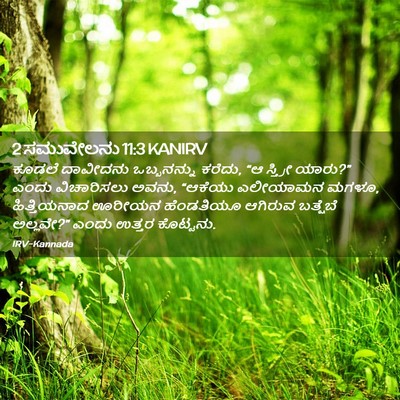 Picture 02 - 2 ಸಮುವೇಲನು 11:3 KANIRV - ಕೂಡಲೆ ದಾವೀದನು - Bible Verse Picture