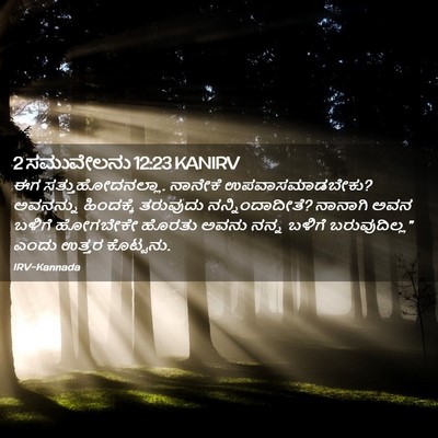Picture 02 - 2 ಸಮುವೇಲನು 12:23 KANIRV - ಈಗ ಸತ್ತುಹೋದನಲ್ಲಾ. - Bible Verse Picture