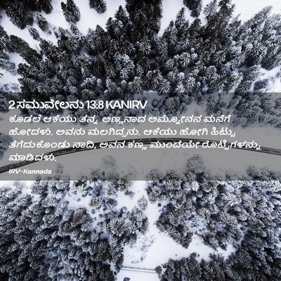 Picture 02 - 2 ಸಮುವೇಲನು 13:8 KANIRV - ಕೂಡಲೆ ಆಕೆಯು ತನ್ನ - Bible Verse Picture