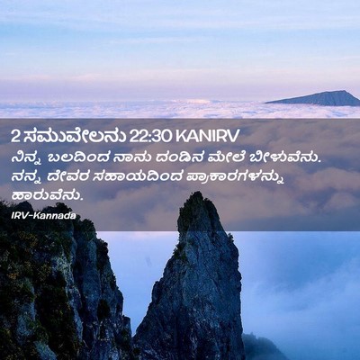 Picture 02 - 2 ಸಮುವೇಲನು 22:30 KANIRV - ನಿನ್ನ ಬಲದಿಂದ ನಾನು - Bible Verse Picture