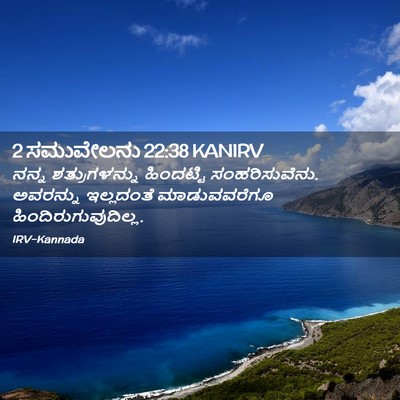 Picture 02 - 2 ಸಮುವೇಲನು 22:38 KANIRV - ನನ್ನ ಶತ್ರುಗಳನ್ನು - Bible Verse Picture