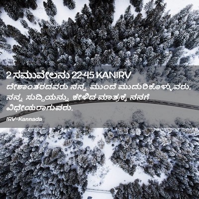 Picture 02 - 2 ಸಮುವೇಲನು 22:45 KANIRV - ದೇಶಾಂತರದವರು ನನ್ನ - Bible Verse Picture