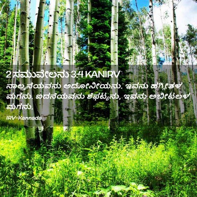 Picture 02 - 2 ಸಮುವೇಲನು 3:4 KANIRV - ನಾಲ್ಕನೆಯವನು - Bible Verse Picture