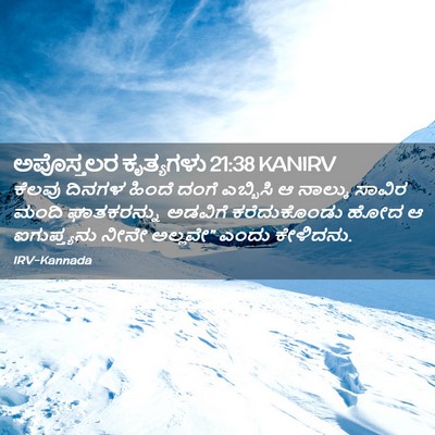 Picture 02 - ಅಪೊಸ್ತಲರ ಕೃತ್ಯಗಳು 21:38 KANIRV - ಕೆಲವು ದಿನಗಳ ಹಿಂದೆ - Bible Verse Picture