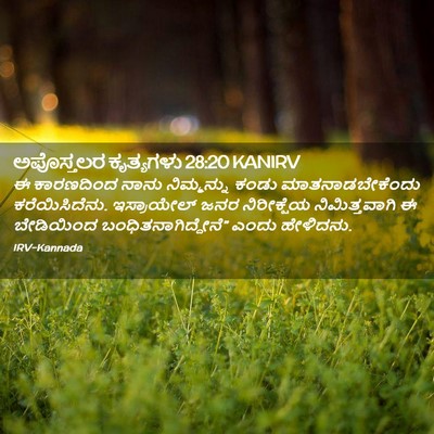 Picture 02 - ಅಪೊಸ್ತಲರ ಕೃತ್ಯಗಳು 28:20 KANIRV - ಈ ಕಾರಣದಿಂದ ನಾನು - Bible Verse Picture