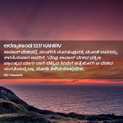 Picture 02 - ಅರಣ್ಯಕಾಂಡ 13:17 KANIRV - ಕಾನಾನ್ ದೇಶದಲ್ಲಿ - Bible Verse Picture