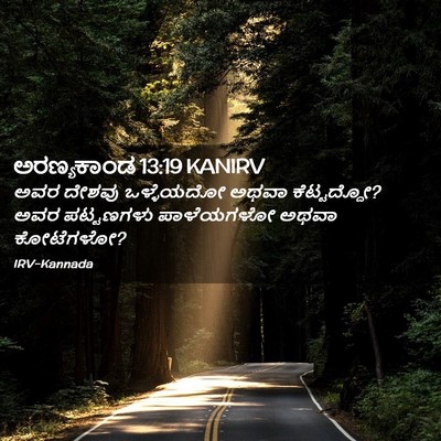 Picture 02 - ಅರಣ್ಯಕಾಂಡ 13:19 KANIRV - ಅವರ ದೇಶವು - Bible Verse Picture
