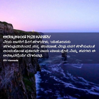 Picture 02 - ಅರಣ್ಯಕಾಂಡ 14:28 KANIRV - ನೀನು ಅವರಿಗೆ ಹೀಗೆ - Bible Verse Picture