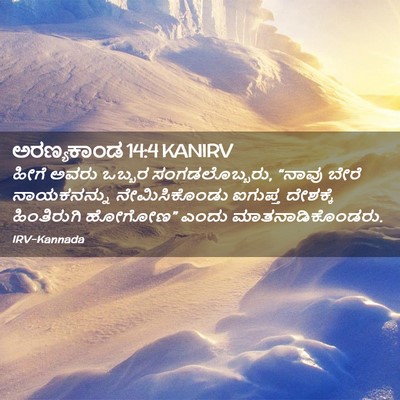 Picture 02 - ಅರಣ್ಯಕಾಂಡ 14:4 KANIRV - ಹೀಗೆ ಅವರು ಒಬ್ಬರ - Bible Verse Picture