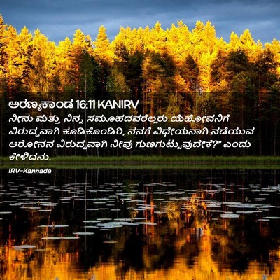 Picture 02 - ಅರಣ್ಯಕಾಂಡ 16:11 KANIRV - ನೀನು ಮತ್ತು ನಿನ್ನ - Bible Verse Picture