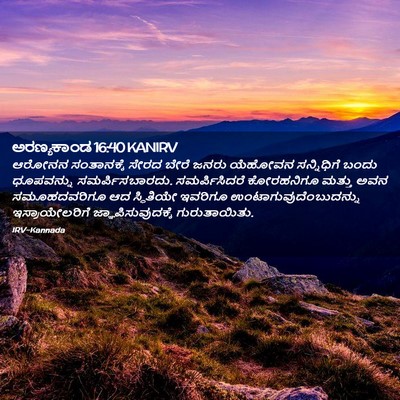 Picture 02 - ಅರಣ್ಯಕಾಂಡ 16:40 KANIRV - ಆರೋನನ ಸಂತಾನಕ್ಕೆ - Bible Verse Picture