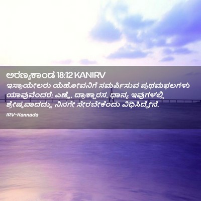 Picture 02 - ಅರಣ್ಯಕಾಂಡ 18:12 KANIRV - ಇಸ್ರಾಯೇಲರು - Bible Verse Picture