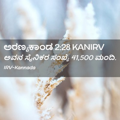 Picture 02 - ಅರಣ್ಯಕಾಂಡ 2:28 KANIRV - ಅವನ ಸೈನಿಕರ ಸಂಖ್ಯೆ - Bible Verse Picture