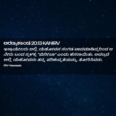 Picture 02 - ಅರಣ್ಯಕಾಂಡ 20:13 KANIRV - ಇಸ್ರಾಯೇಲರು ಅಲ್ಲಿ - Bible Verse Picture