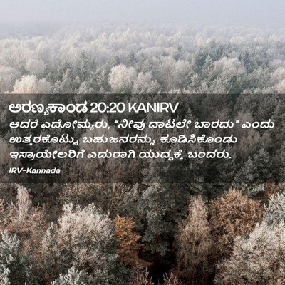 Picture 02 - ಅರಣ್ಯಕಾಂಡ 20:20 KANIRV - ಆದರೆ ಎದೋಮ್ಯರು, - Bible Verse Picture