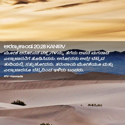 Picture 02 - ಅರಣ್ಯಕಾಂಡ 20:28 KANIRV - ಮೋಶೆ ಆರೋನನ - Bible Verse Picture