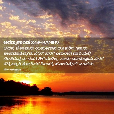 Picture 02 - ಅರಣ್ಯಕಾಂಡ 22:34 KANIRV - ಅದಕ್ಕೆ ಬಿಳಾಮನು - Bible Verse Picture