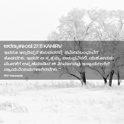 Picture 02 - ಅರಣ್ಯಕಾಂಡ 27:11 KANIRV - ಇವರೂ ಇಲ್ಲದಿದ್ದರೆ - Bible Verse Picture