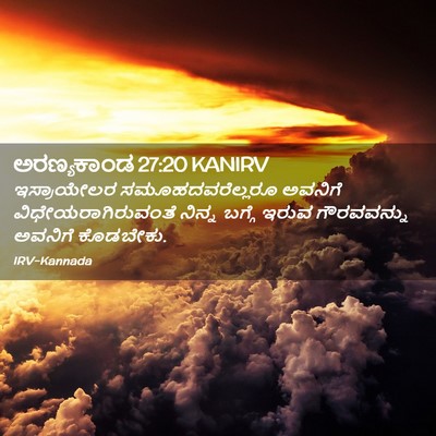 Picture 02 - ಅರಣ್ಯಕಾಂಡ 27:20 KANIRV - ಇಸ್ರಾಯೇಲರ - Bible Verse Picture