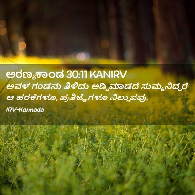 Picture 02 - ಅರಣ್ಯಕಾಂಡ 30:11 KANIRV - ಅವಳ ಗಂಡನು ತಿಳಿದು - Bible Verse Picture