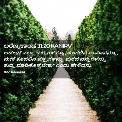 Picture 02 - ಅರಣ್ಯಕಾಂಡ 31:20 KANIRV - ಅದಲ್ಲದೆ ಎಲ್ಲಾ - Bible Verse Picture