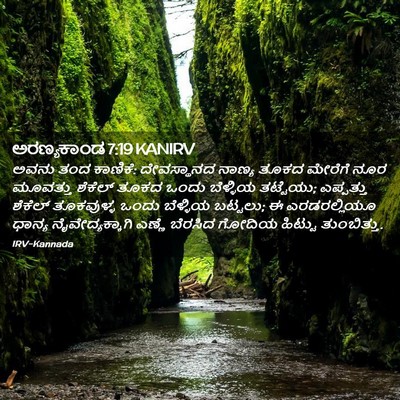 Picture 02 - ಅರಣ್ಯಕಾಂಡ 7:19 KANIRV - ಅವನು ತಂದ ಕಾಣಿಕೆ: - Bible Verse Picture