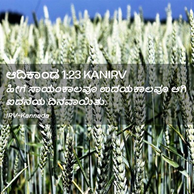 Picture 02 - ಆದಿಕಾಂಡ 1:23 KANIRV - ಹೀಗೆ ಸಾಯಂಕಾಲವೂ - Bible Verse Picture