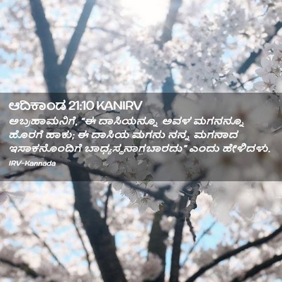 Picture 02 - ಆದಿಕಾಂಡ 21:10 KANIRV - ಅಬ್ರಹಾಮನಿಗೆ, “ಈ - Bible Verse Picture