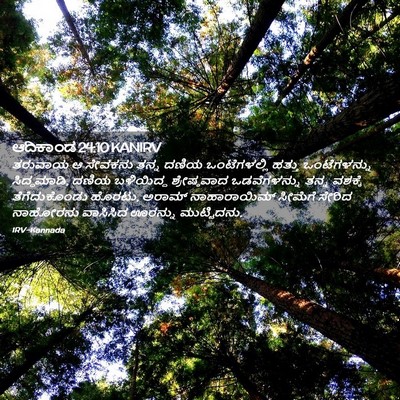 Picture 02 - ಆದಿಕಾಂಡ 24:10 KANIRV - ತರುವಾಯ ಆ ಸೇವಕನು - Bible Verse Picture