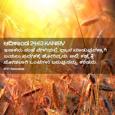 Picture 02 - ಆದಿಕಾಂಡ 24:63 KANIRV - ಇಸಾಕನು ಸಂಜೆ - Bible Verse Picture