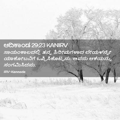 Picture 02 - ಆದಿಕಾಂಡ 29:23 KANIRV - ಸಾಯಂಕಾಲದಲ್ಲಿ ತನ್ನ - Bible Verse Picture