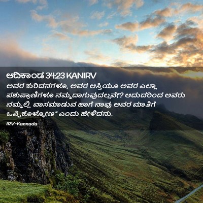 Picture 02 - ಆದಿಕಾಂಡ 34:23 KANIRV - ಅವರ ಕುರಿದನಗಳೂ, ಅವರ - Bible Verse Picture