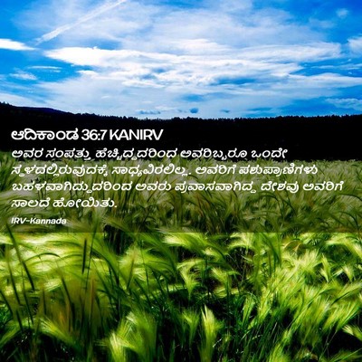 Picture 02 - ಆದಿಕಾಂಡ 36:7 KANIRV - ಅವರ ಸಂಪತ್ತು - Bible Verse Picture