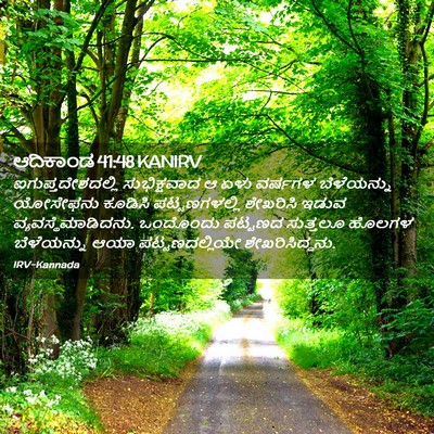 Picture 02 - ಆದಿಕಾಂಡ 41:48 KANIRV - ಐಗುಪ್ತದೇಶದಲ್ಲಿ - Bible Verse Picture