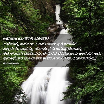 Picture 02 - ಆದಿಕಾಂಡ 47:26 KANIRV - ಬೆಳೆಯಲ್ಲಿ ಐದನೆಯ - Bible Verse Picture