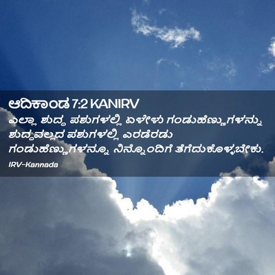 Picture 02 - ಆದಿಕಾಂಡ 7:2 KANIRV - ಎಲ್ಲಾ ಶುದ್ಧ - Bible Verse Picture