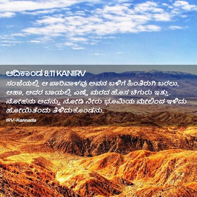 Picture 02 - ಆದಿಕಾಂಡ 8:11 KANIRV - ಸಂಜೆಯಲ್ಲಿ ಆ - Bible Verse Picture