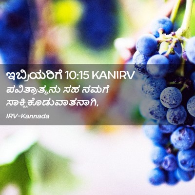 Picture 02 - ಇಬ್ರಿಯರಿಗೆ 10:15 KANIRV - ಪವಿತ್ರಾತ್ಮನು ಸಹ - Bible Verse Picture