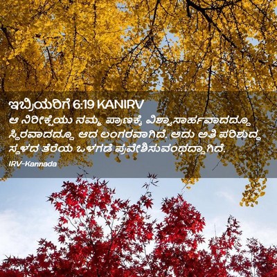 Picture 02 - ಇಬ್ರಿಯರಿಗೆ 6:19 KANIRV - ಆ ನಿರೀಕ್ಷೆಯು ನಮ್ಮ - Bible Verse Picture