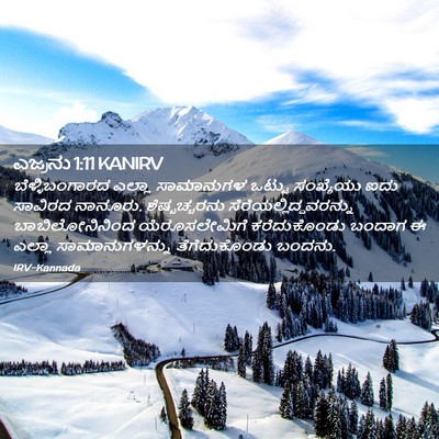 Picture 02 - ಎಜ್ರನು 1:11 KANIRV - ಬೆಳ್ಳಿಬಂಗಾರದ - Bible Verse Picture